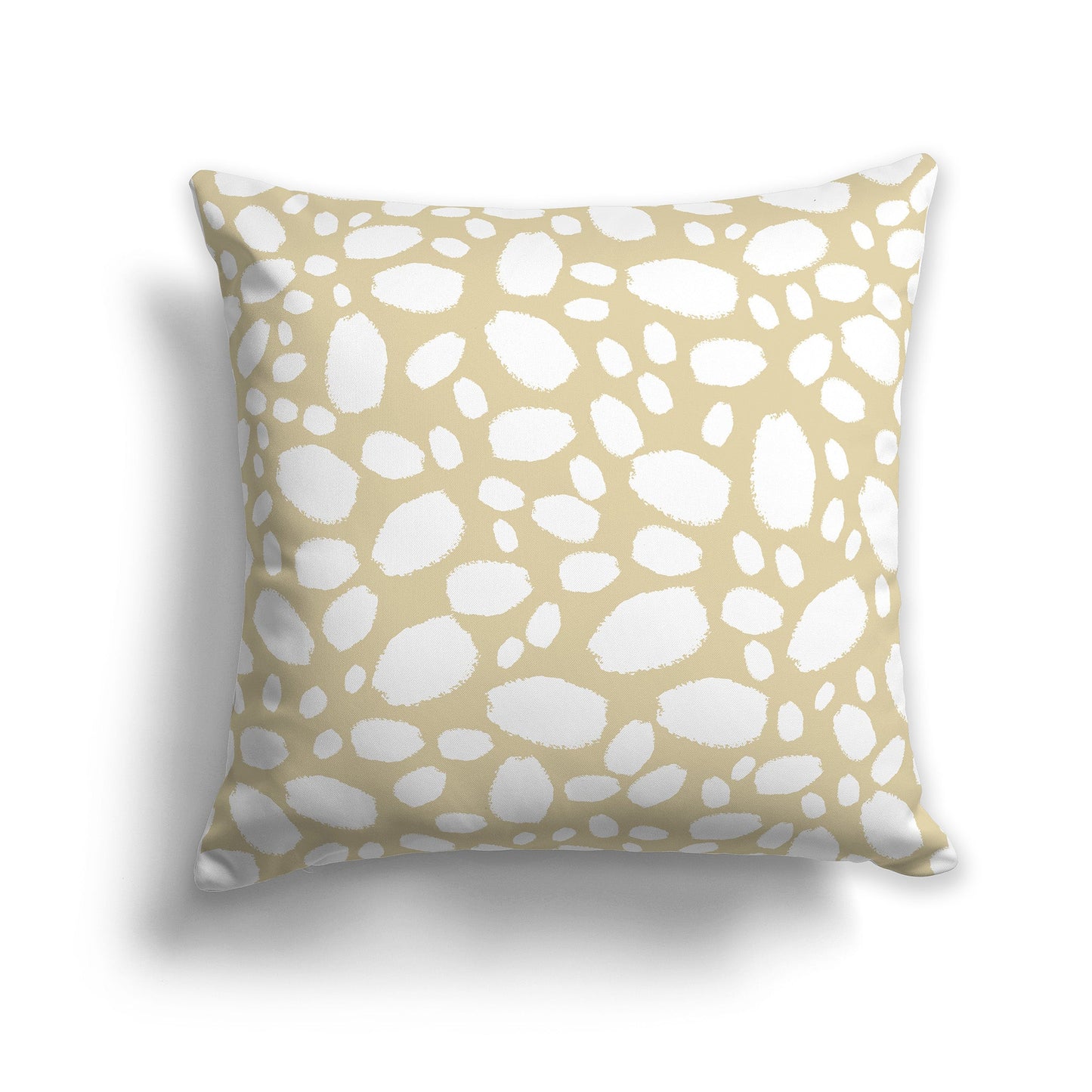 Tan Throw Pillow with White/Beige-white Paint Dabs on Both Sides, CAPC-1371-092