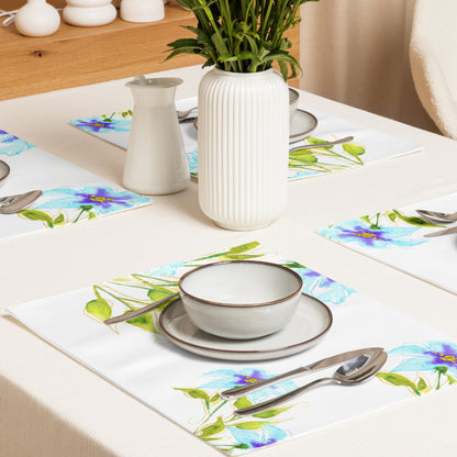 Placemat Set with Hand-painted Floral Watercolour Print | CABF-1374