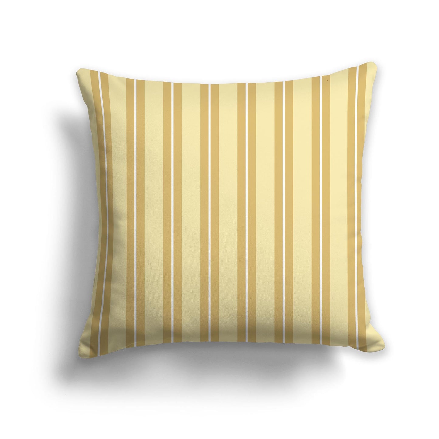 Light Yellow-Gold Throw Pillow with Two-tone Yellow-Gold Multistripe Pattern on Front, CAPC-1381-073