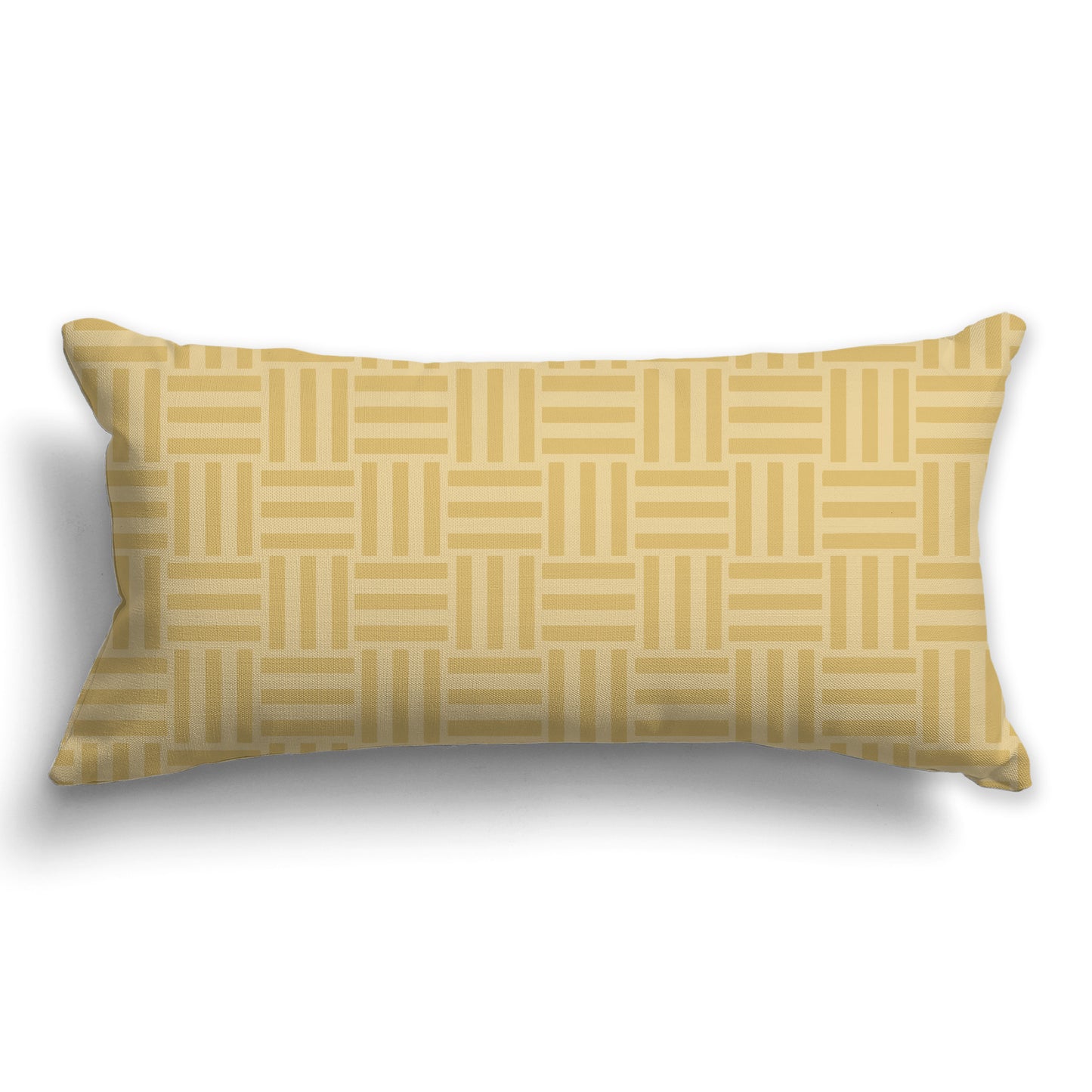 Throw Pillow with Two-tone Yellow-Gold Basket Weave Pattern on Both Sides, CAPC-1381-143