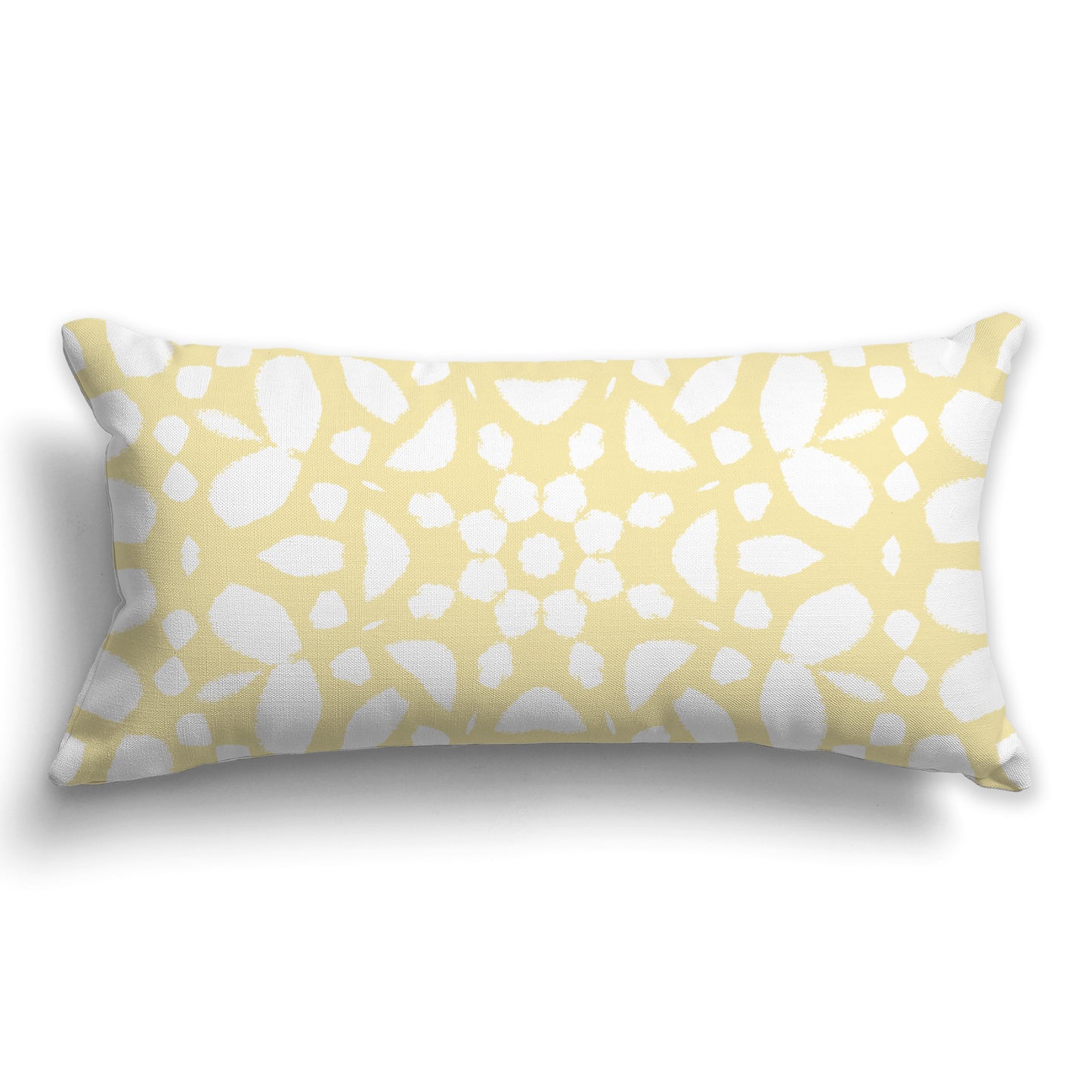 Light Yellow-Gold Throw Pillow with White/Beige-white Circular Graphic on Both Sides, CAPC-1381-186