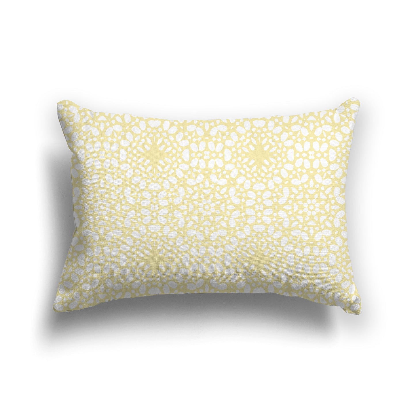 Throw Pillow with Circular Light Yellow-Gold and White/Beige-white Repeat Pattern on Both Sides, CAPC-1381-196