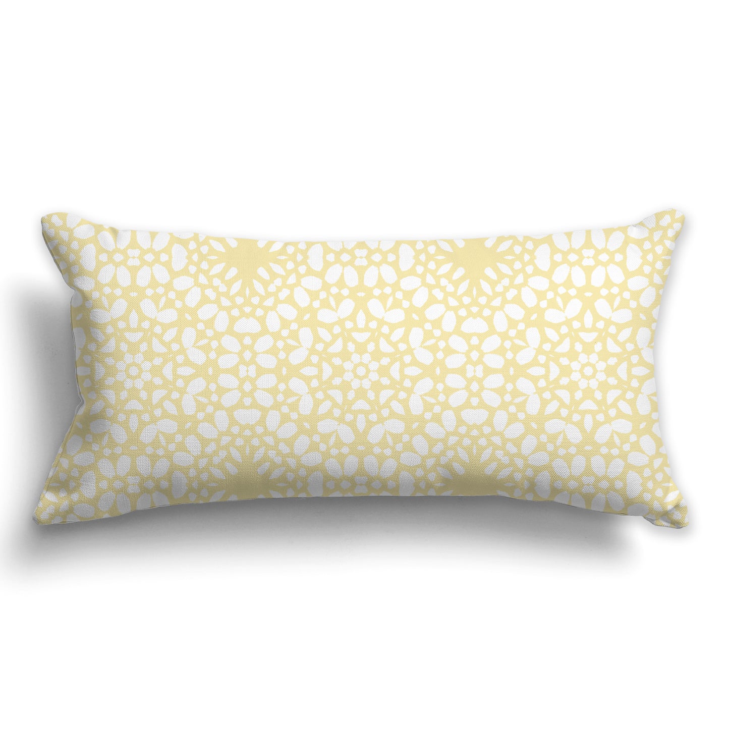 Throw Pillow with Circular Light Yellow-Gold and White/Beige-white Repeat Pattern on Both Sides, CAPC-1381-196