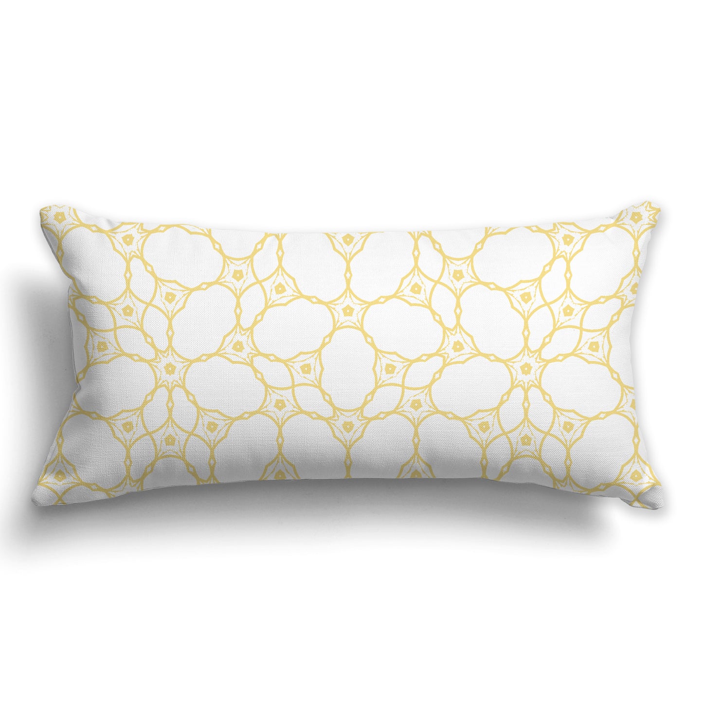 Throw Pillow with Light Yellow-Gold and White/Beige-white Pattern on Both Sides, CAPC-1381-213