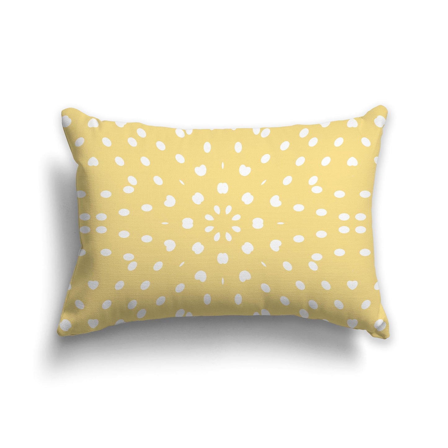 Throw Pillow with Medium Yellow-Gold and White/Beige-white Circular Pattern on Both Sides, CAPC-1381-236