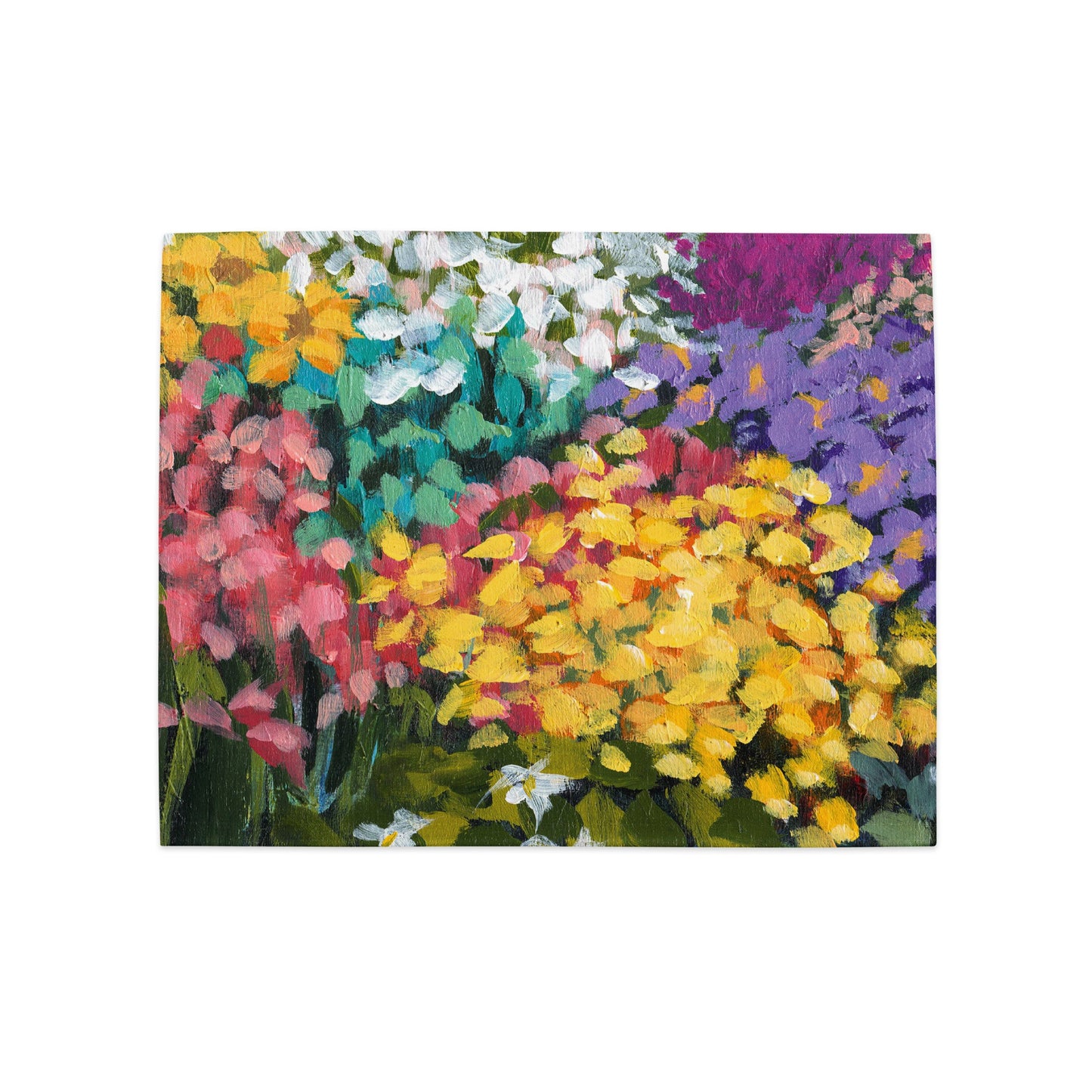 Multicolour Floral Garden Ceramic Mug & Polyester Placemat 8-Pc Bundle (Service for 4) | CABF-CM-1381