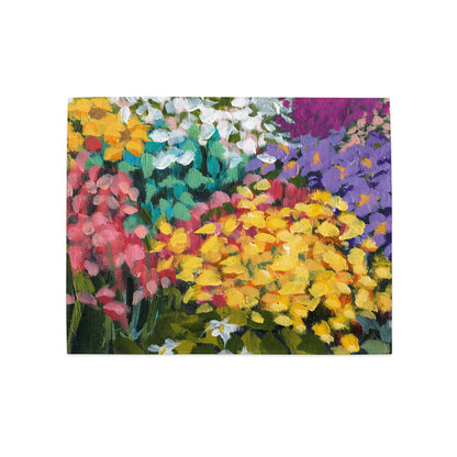 Multicolour Floral Garden Ceramic Mug & Polyester Placemat 8-Pc Bundle (Service for 4) | CABF-LM-1381