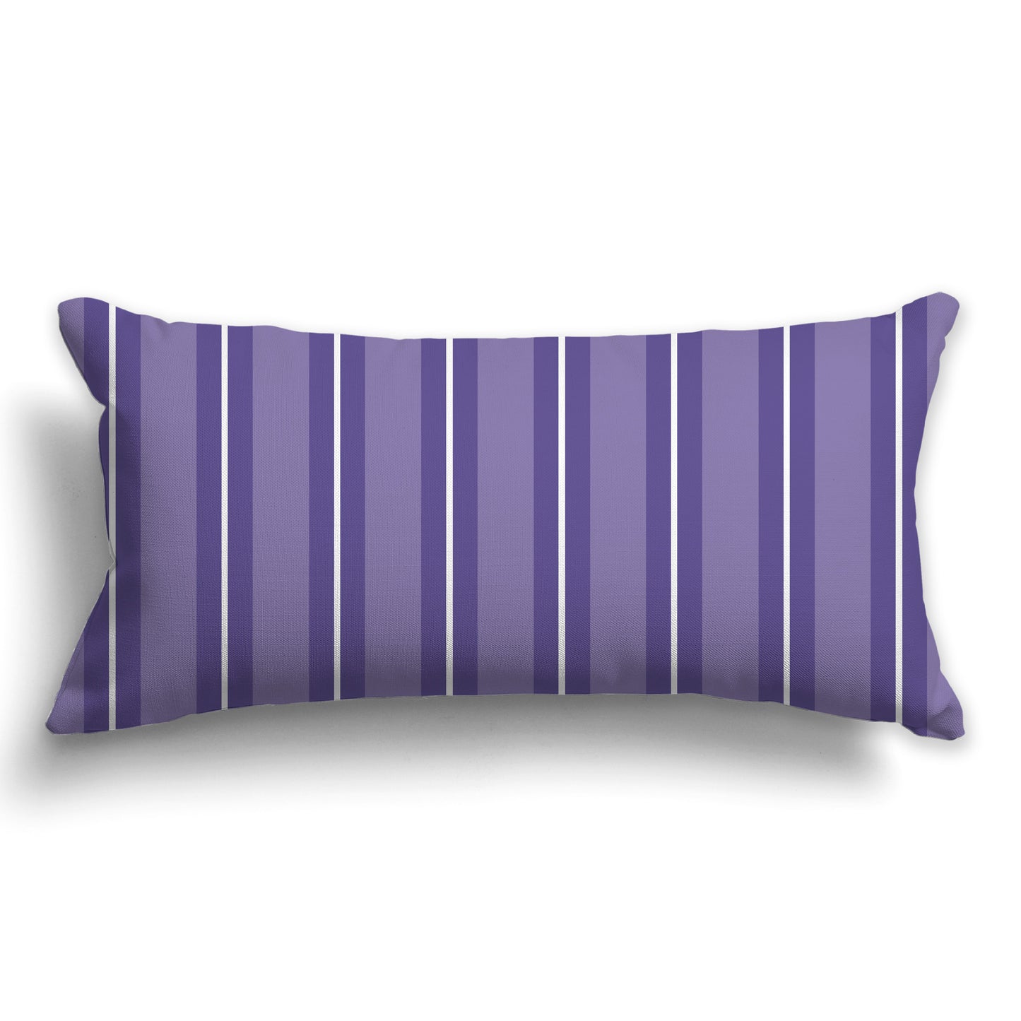 Medium Purple Throw Pillow with Purple and White/Beige-white Multistripe Pattern on Front, CAPC-1382-072
