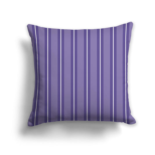Medium Purple Throw Pillow with Purple and White/Beige-white Multistripe Pattern on Front, CAPC-1382-072