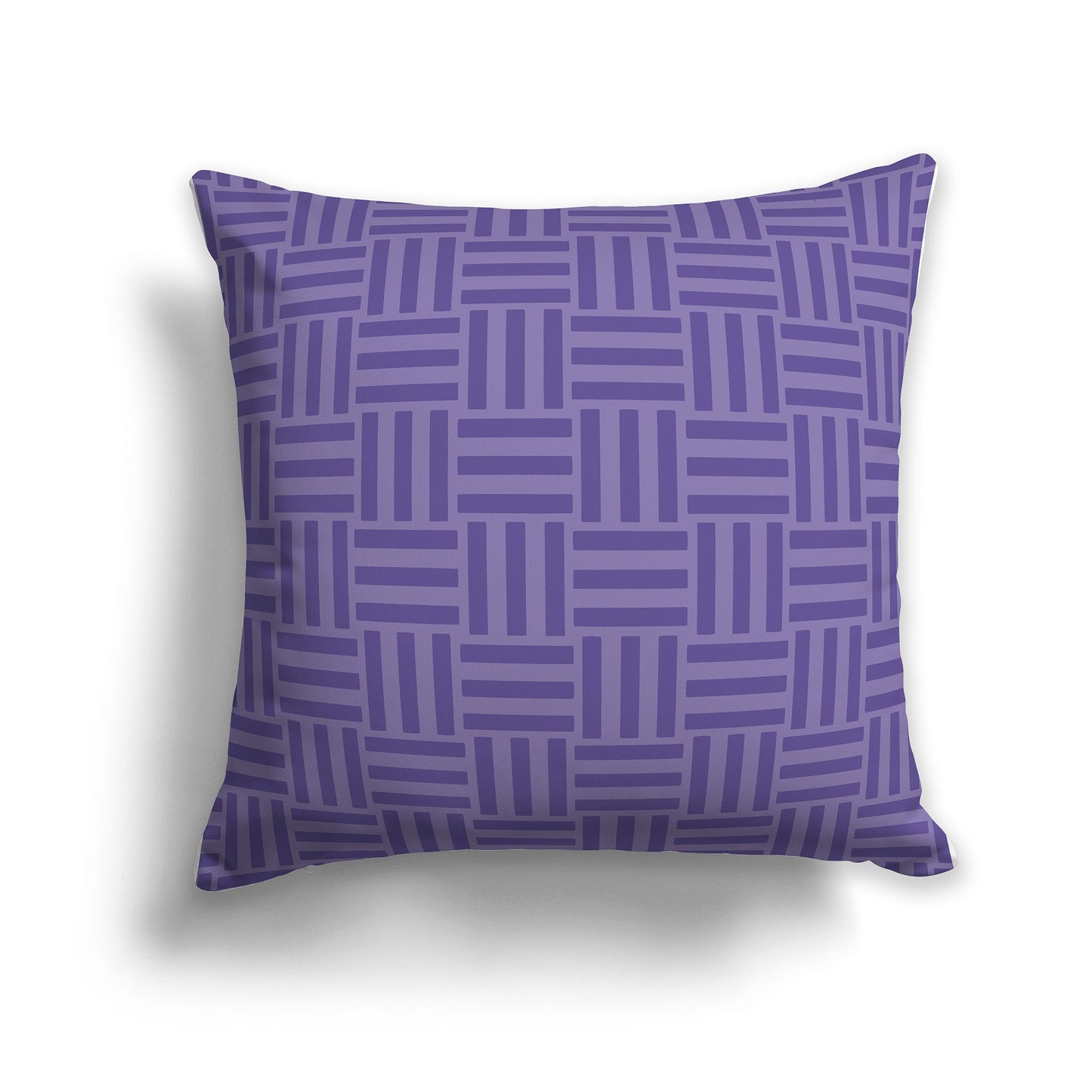 Throw Pillow with Two-tone Purple Basket Weave Pattern on Both Sides, CAPC-1382-142