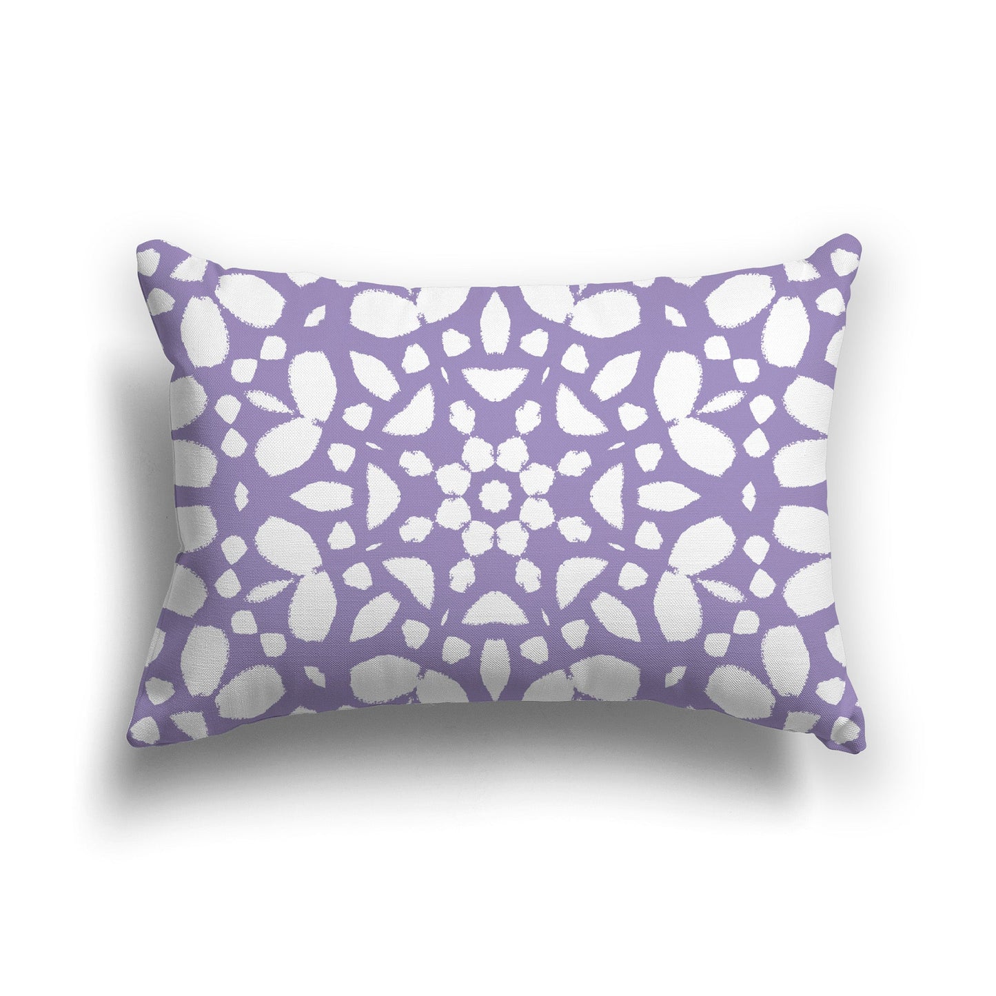 Light Purple Throw Pillow with White/Beige-white Circular Graphic on Both Sides, CAPC-1382-185