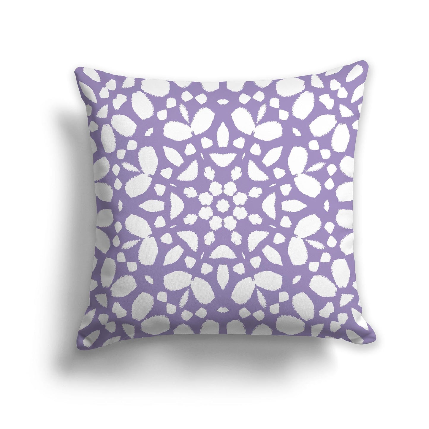 Light Purple Throw Pillow with White/Beige-white Circular Graphic on Both Sides, CAPC-1382-185