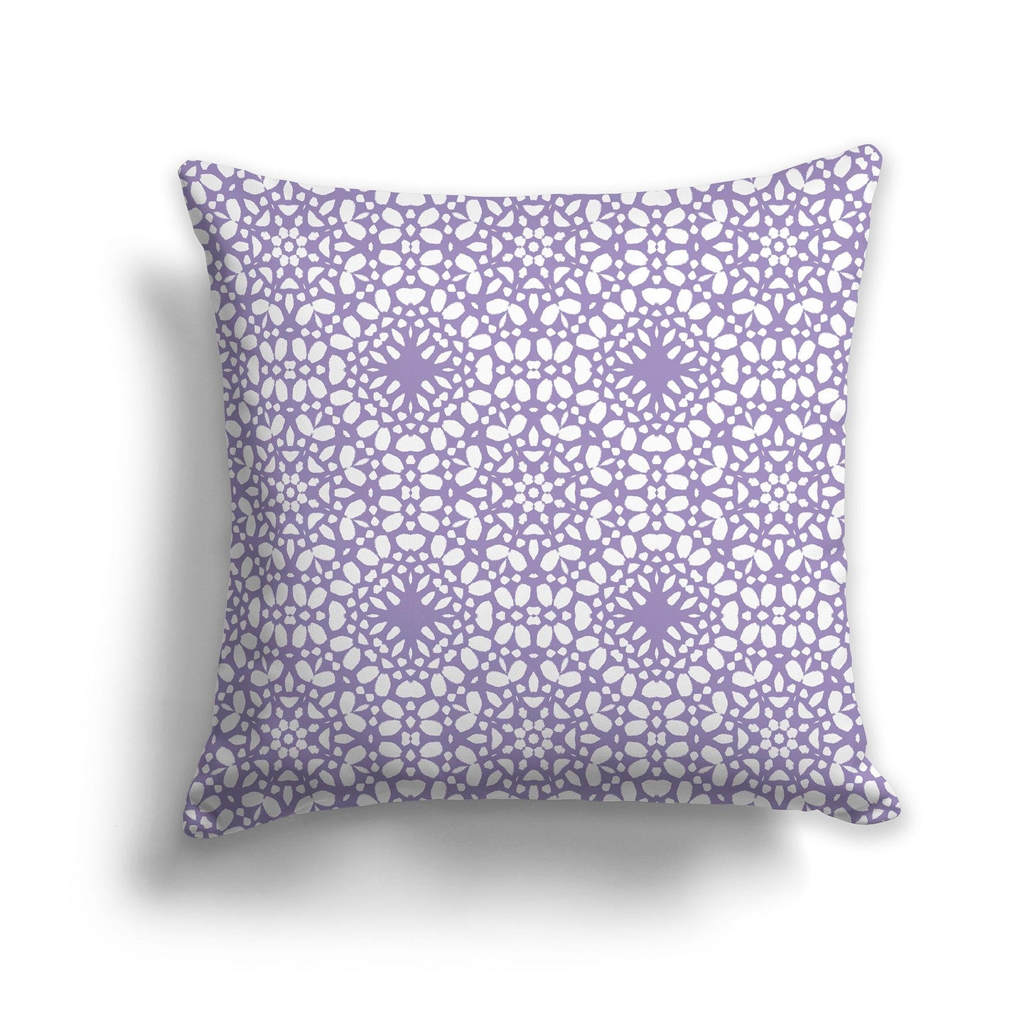 Throw Pillow with Circular Light Purple and White/Beige-white Repeat Graphic on Both Sides, CAPC-1382-195