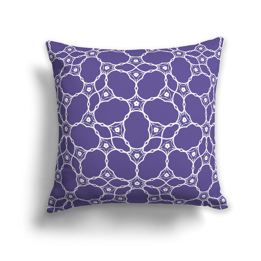 Throw Pillow with Purple and White/Beige-white Pattern on Both Sides, CAPC-1382-215