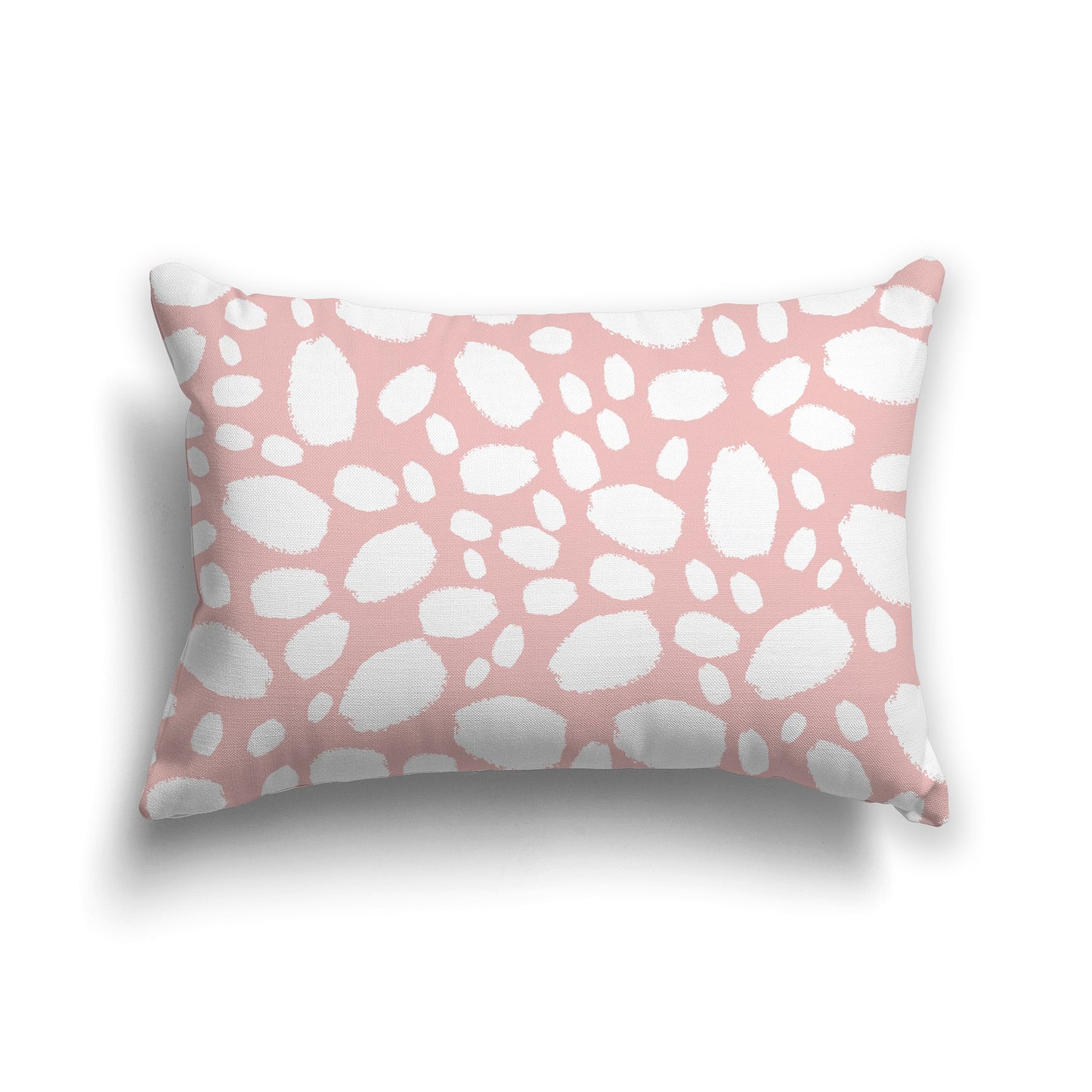 Light Pink Coral Throw Pillow with White/Beige-white Paint Dabs on Both Sides, CAPC-1383-094