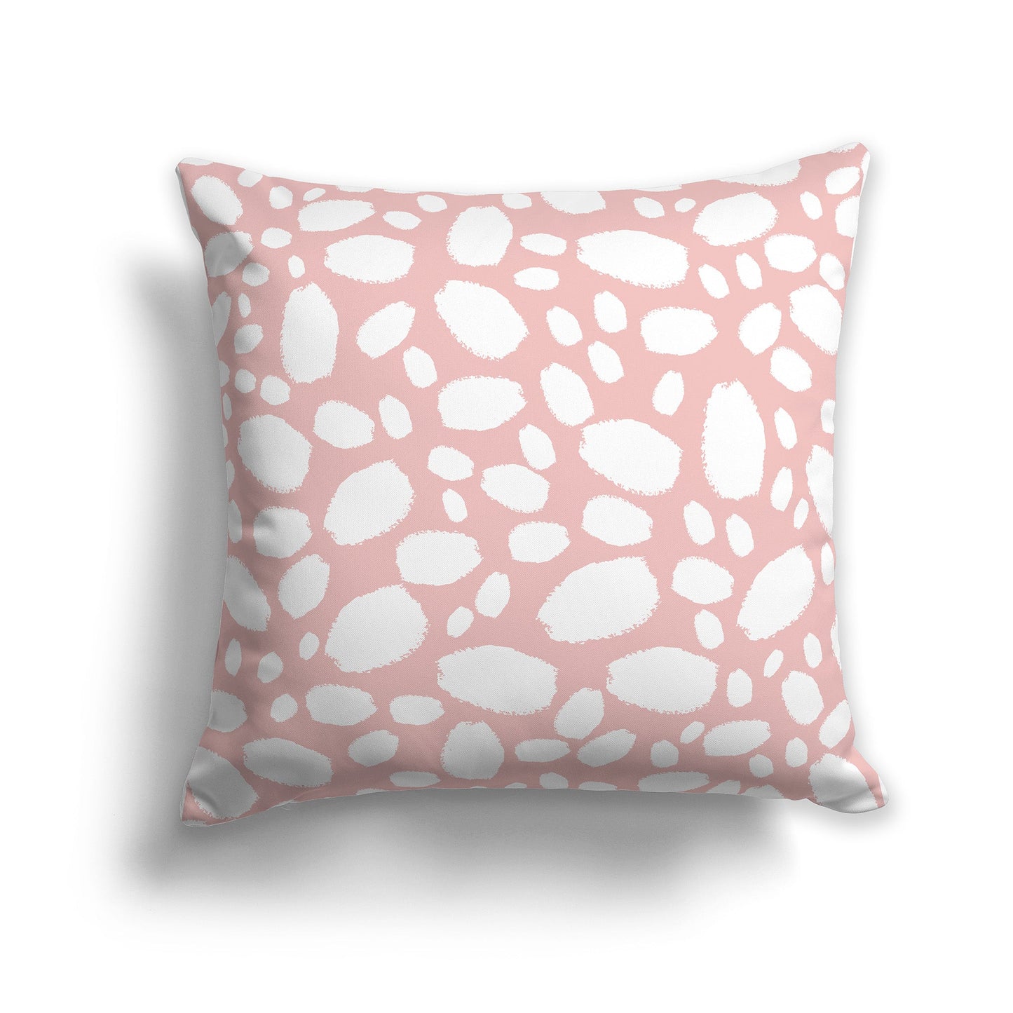 Light Pink Coral Throw Pillow with White/Beige-white Paint Dabs on Both Sides, CAPC-1383-094