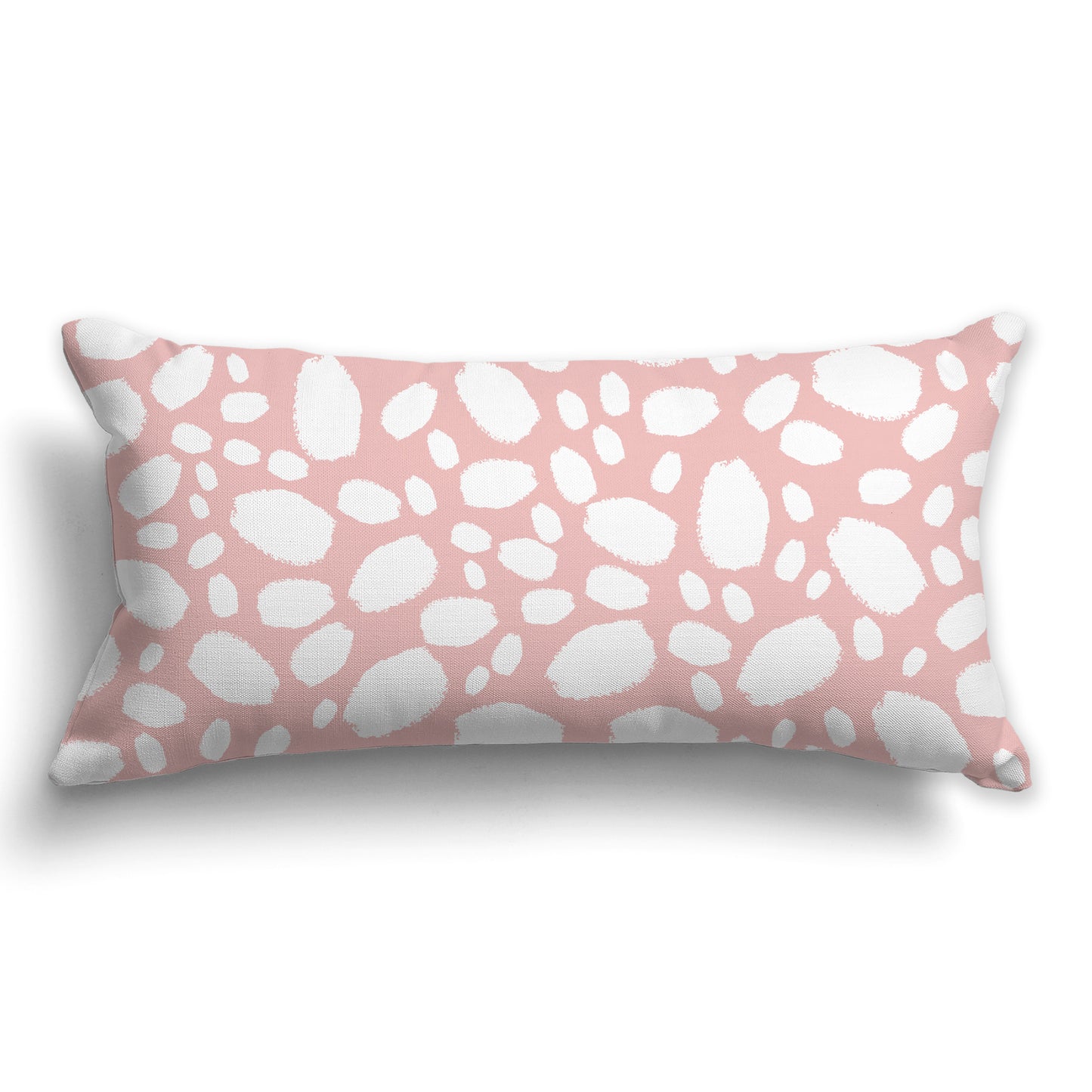 Light Pink Coral Throw Pillow with White/Beige-white Paint Dabs on Both Sides, CAPC-1383-094