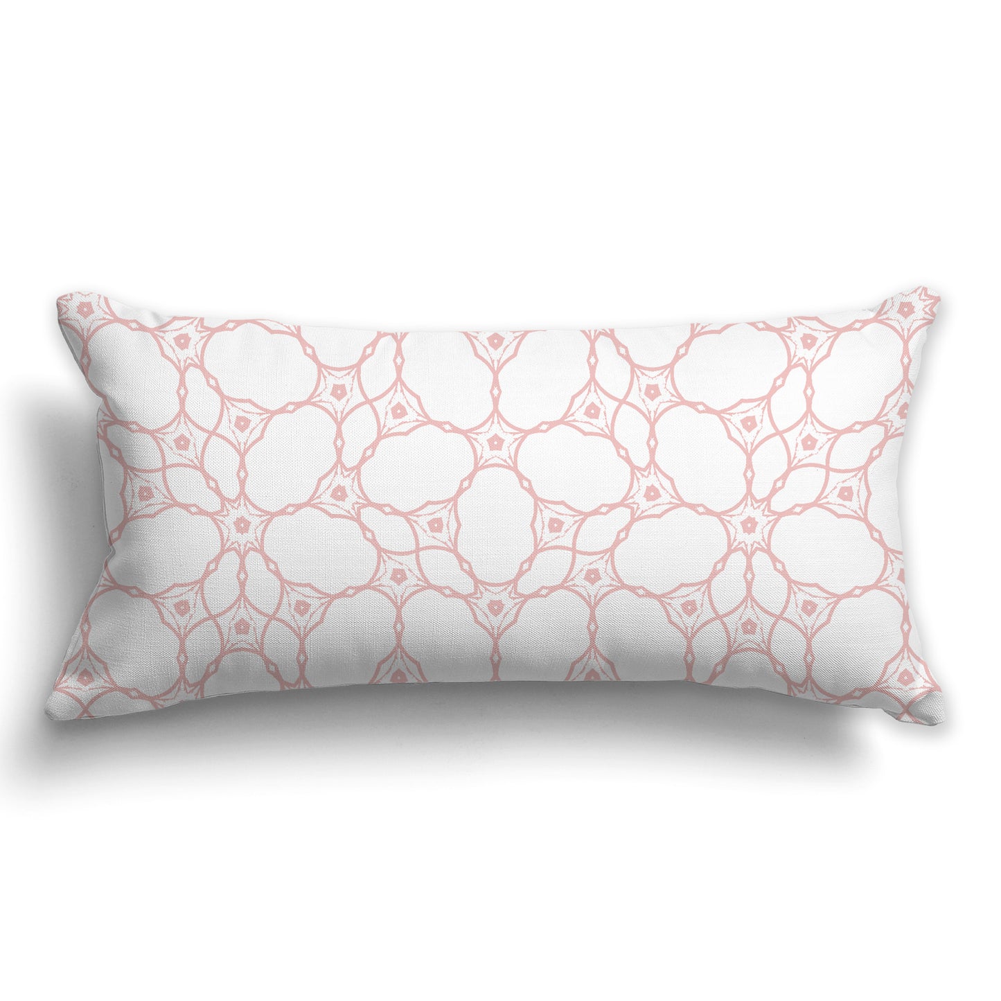 White/Beige-white Throw Pillow with Light Pink Coral Pattern on Both Sides, CAPC-1383-211