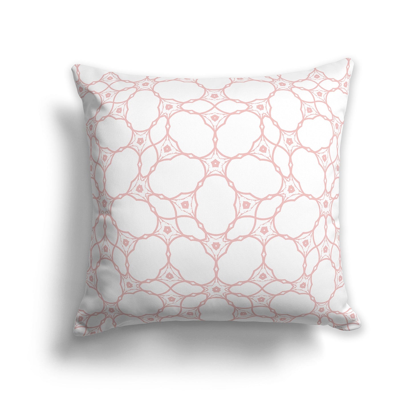 White/Beige-white Throw Pillow with Light Pink Coral Pattern on Both Sides, CAPC-1383-211