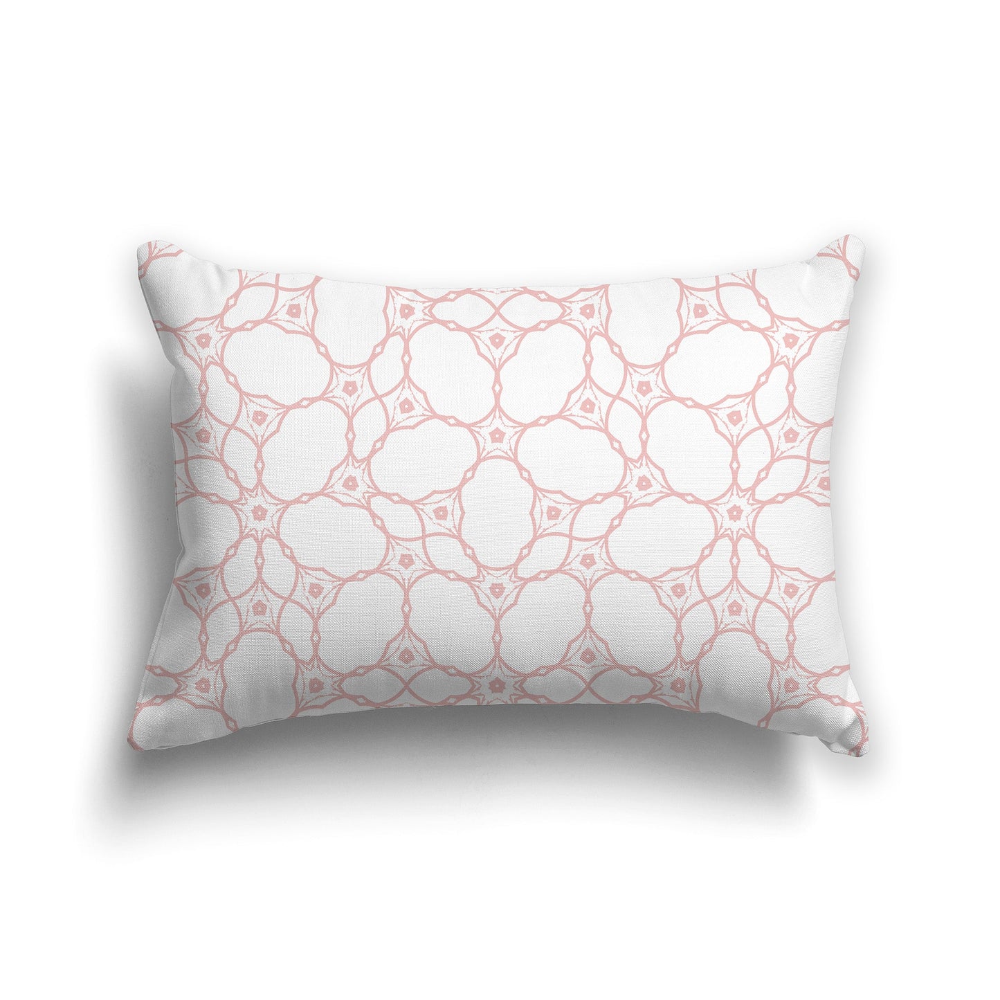 White/Beige-white Throw Pillow with Light Pink Coral Pattern on Both Sides, CAPC-1383-211