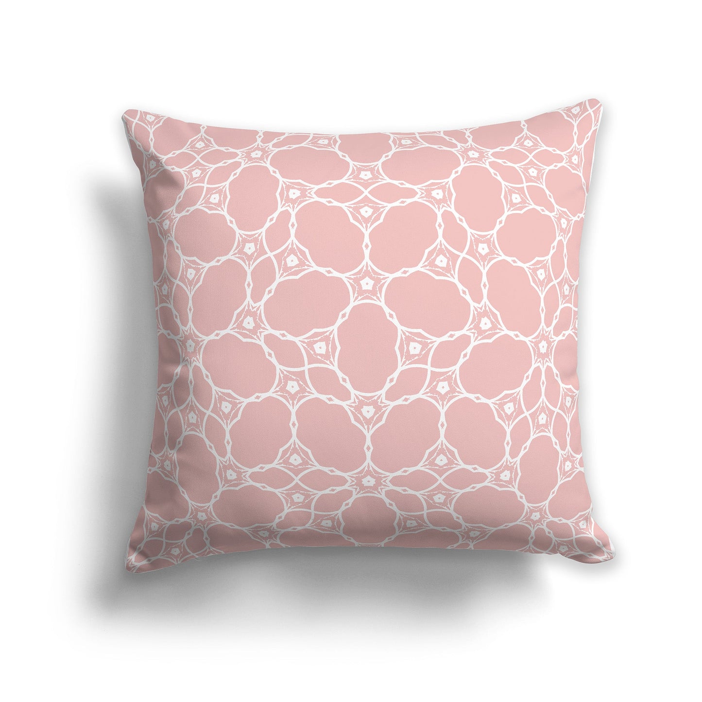 Light Pink Coral Throw Pillow with White/Beige-white Pattern on Both Sides, CAPC-1383-214