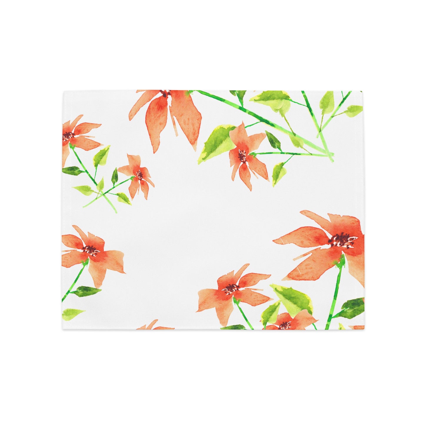 Red Floral Ceramic Mug & Polyester Placemat 8-Pc Bundle (Service for 4) | CABF-LM-1384