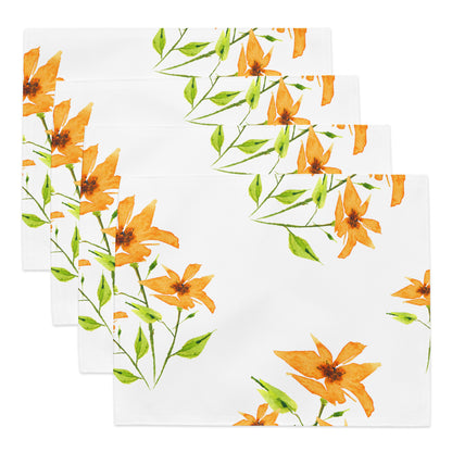 Placemat Set with Hand-painted Floral Watercolour Print | CABF-1394