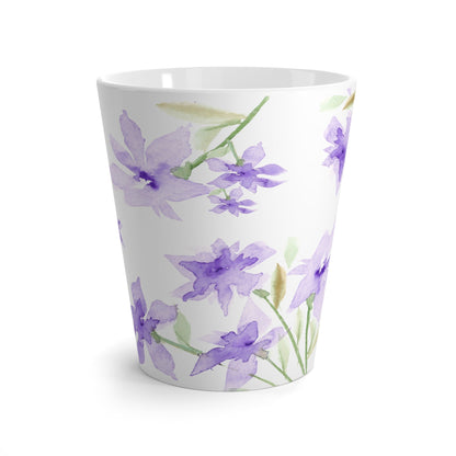 Purple Floral Ceramic Mug & Polyester Placemat 8-Pc Bundle (Service for 4) | CABF-LM-1324