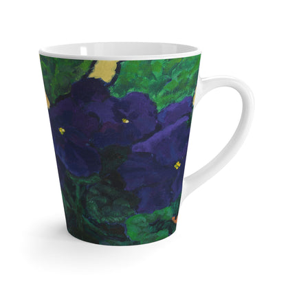 Purple Floral Ceramic Mug & Polyester Placemat 8-Pc Bundle (Service for 4) | CABF-LM-1090