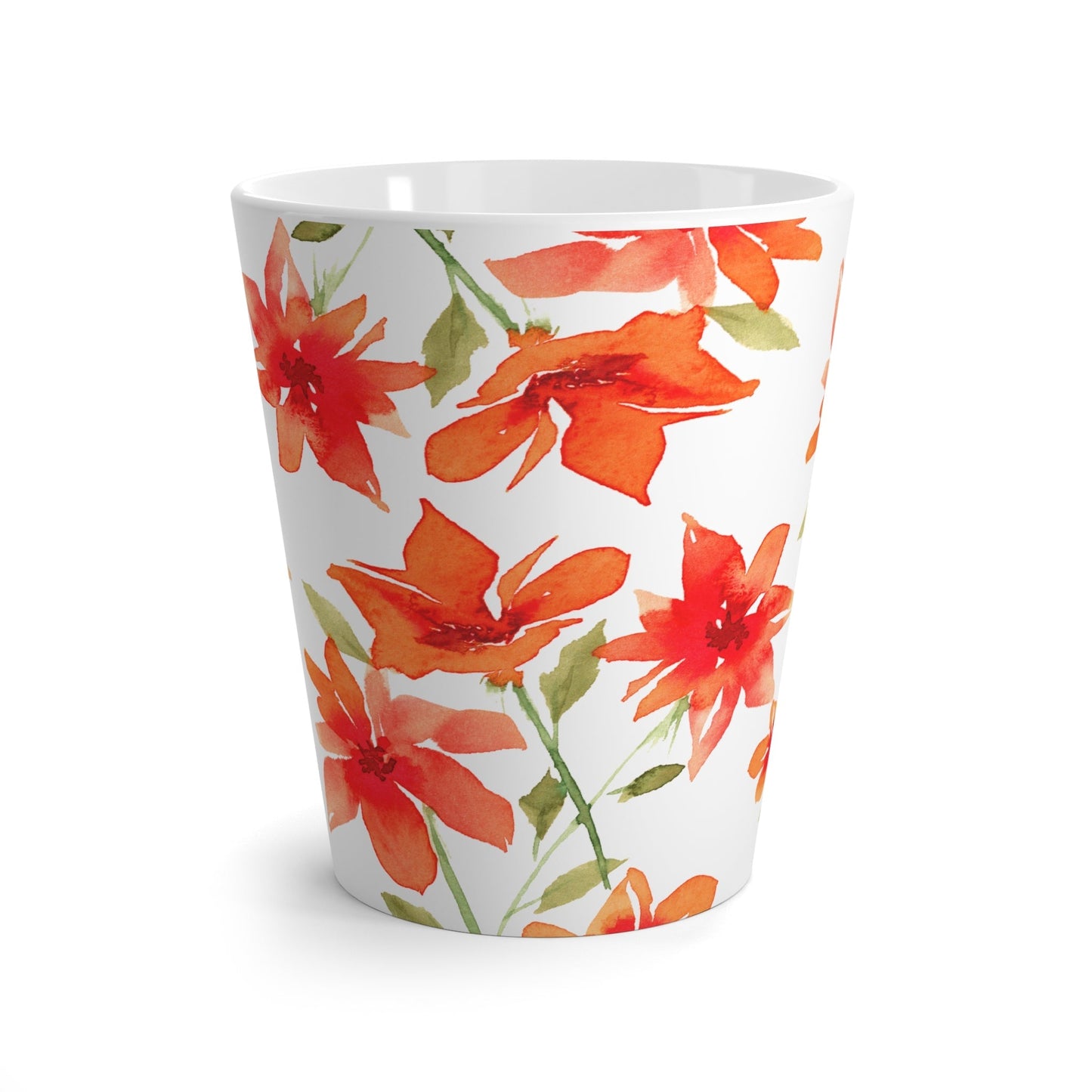 Red Floral Ceramic Mug & Polyester Placemat 8-Pc Bundle (Service for 4) | CABF-LM-1414