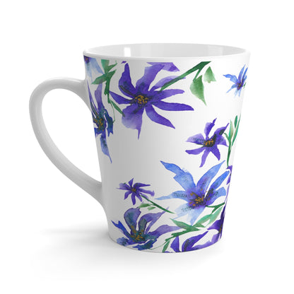 Purple Floral Ceramic Mug & Polyester Placemat 8-Pc Bundle (Service for 4) | CABF-LM-1304