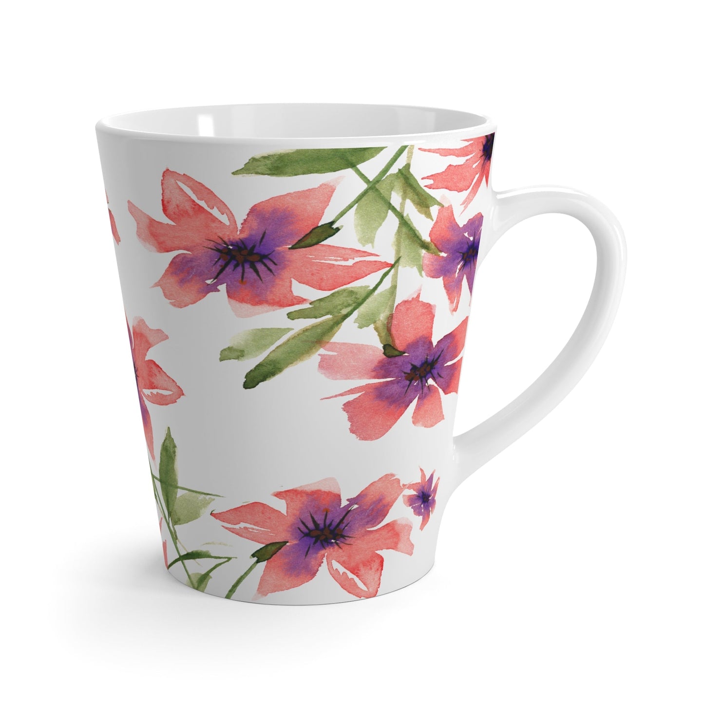 Pink Floral Ceramic Mug & Polyester Placemat 8-Pc Bundle (Service for 4) | CABF-LM-1344