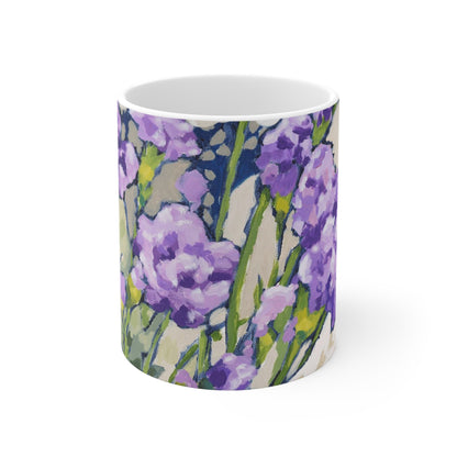 Mauve Carnations Ceramic Mug & Polyester Placemat 8-Pc Bundle (Service for 4) | CABF-CM-1070