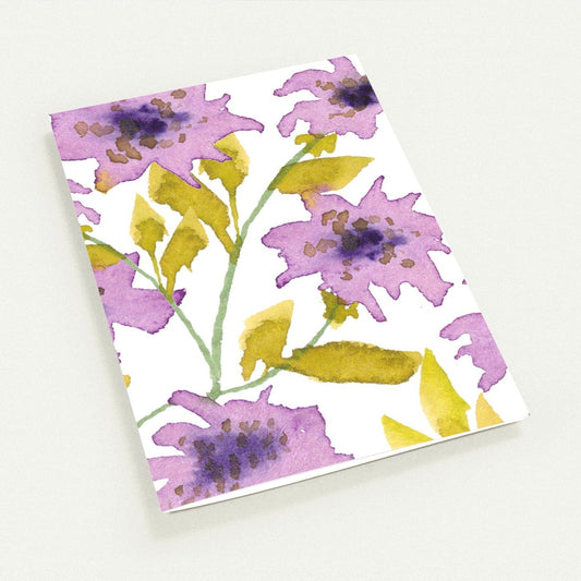 Mauve Bloom — Fine Art Watercolor Note Cards with Large Mauve Floral Design, Blank Inside, Pack of 10 with Envelopes #NCNA-1361