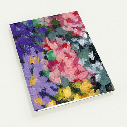 Floral Garden — Fine Art Note Cards with Vibrant Pink Acrylic Print Abstract Detail, Blank Inside, Pack of 10 with Envelopes #NCNA-1386