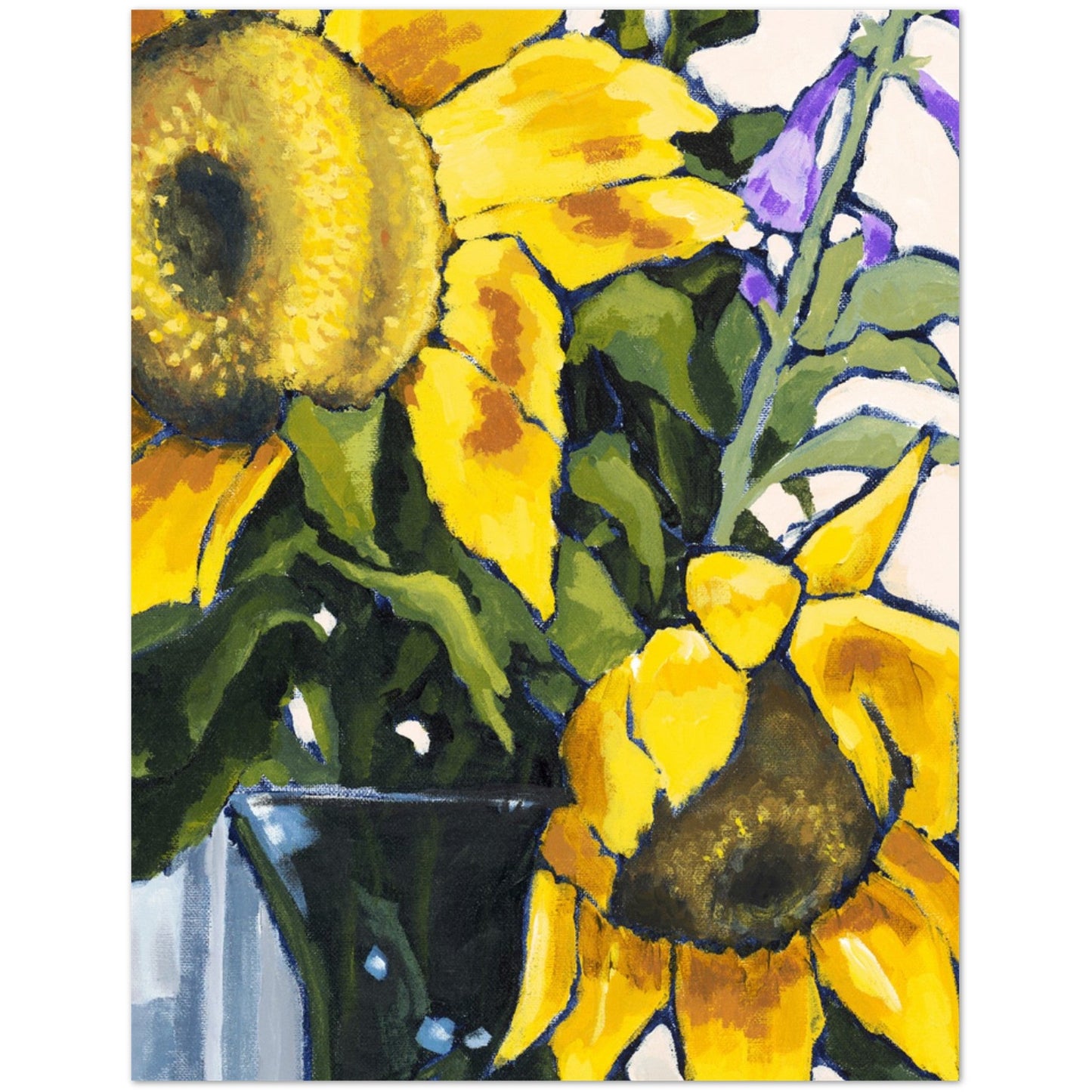 Sunflowers — Fine Art Note Cards with Yellow Floral Acrylic Print Design, Blank Inside, Pack of 10 with Envelopes #NCNA-1042