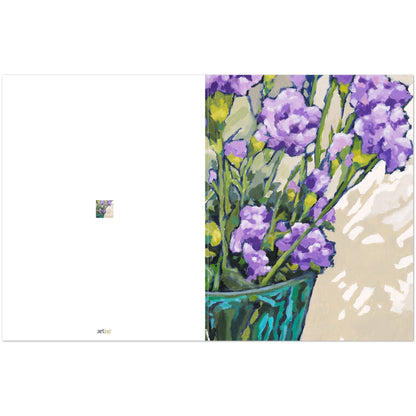Mauve Carnations — Fine Art Note Cards with Mauve Carnations in Vase Acrylic Print Design, Blank Inside, Pack of 10 with Envelopes #NCNA-1072