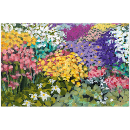 Floral Garden — Fine Art Note Cards with Acrylic Print Garden Scene View 1, Blank Inside, Pack of 10 with Envelopes #NCNA-1381
