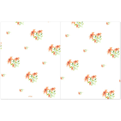 Peach Bloom — Fine Art Watercolor Note Cards with Medium Pale Orange Floral Pattern, Blank Inside, Pack of 10 with Envelopes #NCNA-1380-3