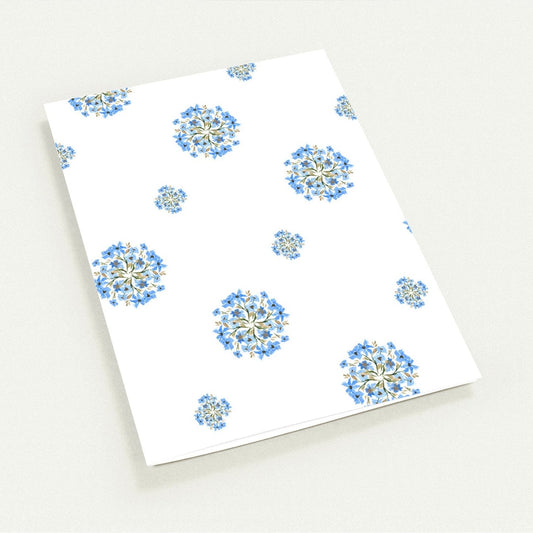 Cornflower Bloom — Fine Art Watercolor Note Cards with Medium Blue Floral Pattern, Blank Inside, Pack of 10 with Envelopes #NCNA-1403