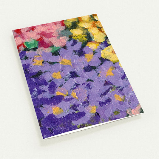 Floral Garden — Fine Art Note Cards with Purple Acrylic Print Abstract Detail, Blank Inside, Pack of 10 with Envelopes #NCNA-1383