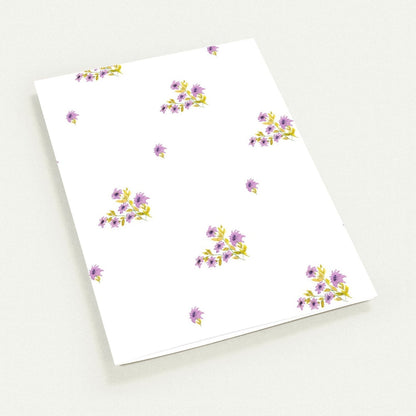 Mauve Bloom — Fine Art Watercolor Note Cards with Medium Mauve Floral Pattern, Blank Inside, Pack of 10 with Envelopes #NCNA-1363