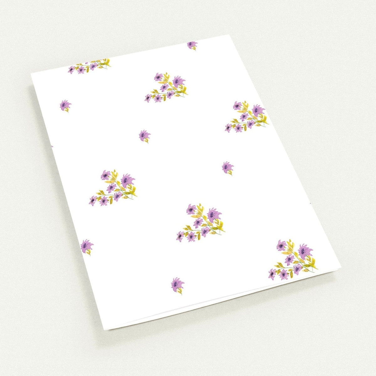 Mauve Bloom Fine Art Watercolour Note Cards, Pack of 10 with Envelopes