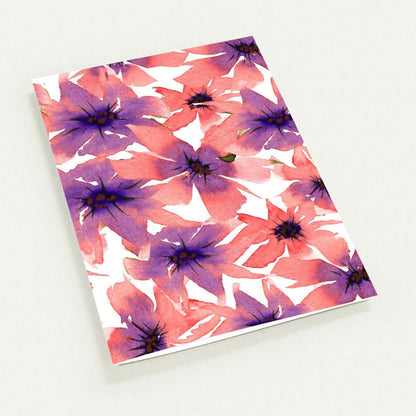 Coral Bloom — Fine Art Watercolor Note Cards with Large Coral-Pink Floral Design, Blank Inside, Pack of 10 with Envelopes #NCNA-1341