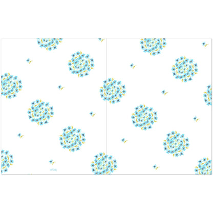 Cerulean Bloom — Fine Art Watercolor Note Cards with Medium Blue Floral Pattern, Blank Inside, Pack of 10 with Envelopes #NCNA-1433