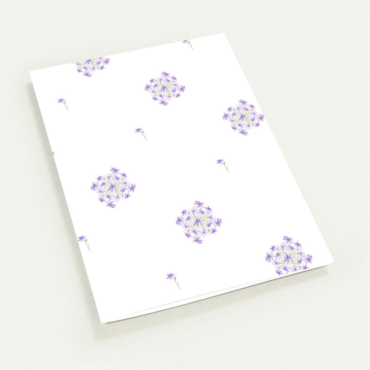 Soft Purple Bloom — Fine Art Watercolor Note Cards with Medium Soft Purple Floral Pattern, Blank Inside, Pack of 10 with Envelopes #NCNA-1323