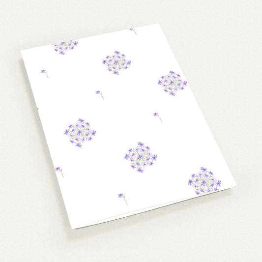 Soft Purple Bloom — Fine Art Watercolor Note Cards with Medium Soft Purple Floral Pattern, Blank Inside, Pack of 10 with Envelopes #NCNA-1323