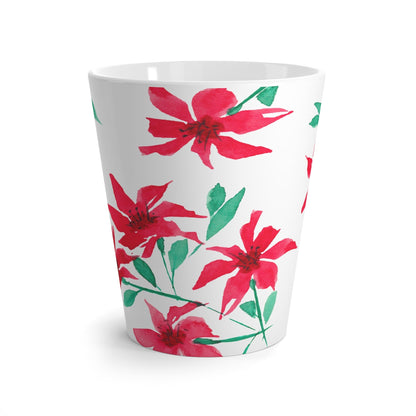 Red Floral Ceramic Mug & Polyester Placemat 8-Pc Bundle (Service for 4) | CABF-LM-1334