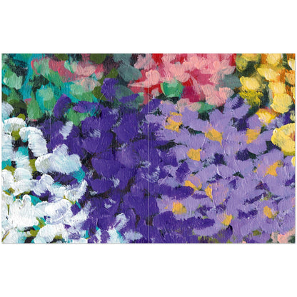 Floral Garden — Fine Art Note Cards with Purple Acrylic Print Abstract Detail, Blank Inside, Pack of 10 with Envelopes #NCNA-1383