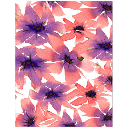 Coral Bloom — Fine Art Watercolor Note Cards with Large Coral-Pink Floral Design, Blank Inside, Pack of 10 with Envelopes #NCNA-1341